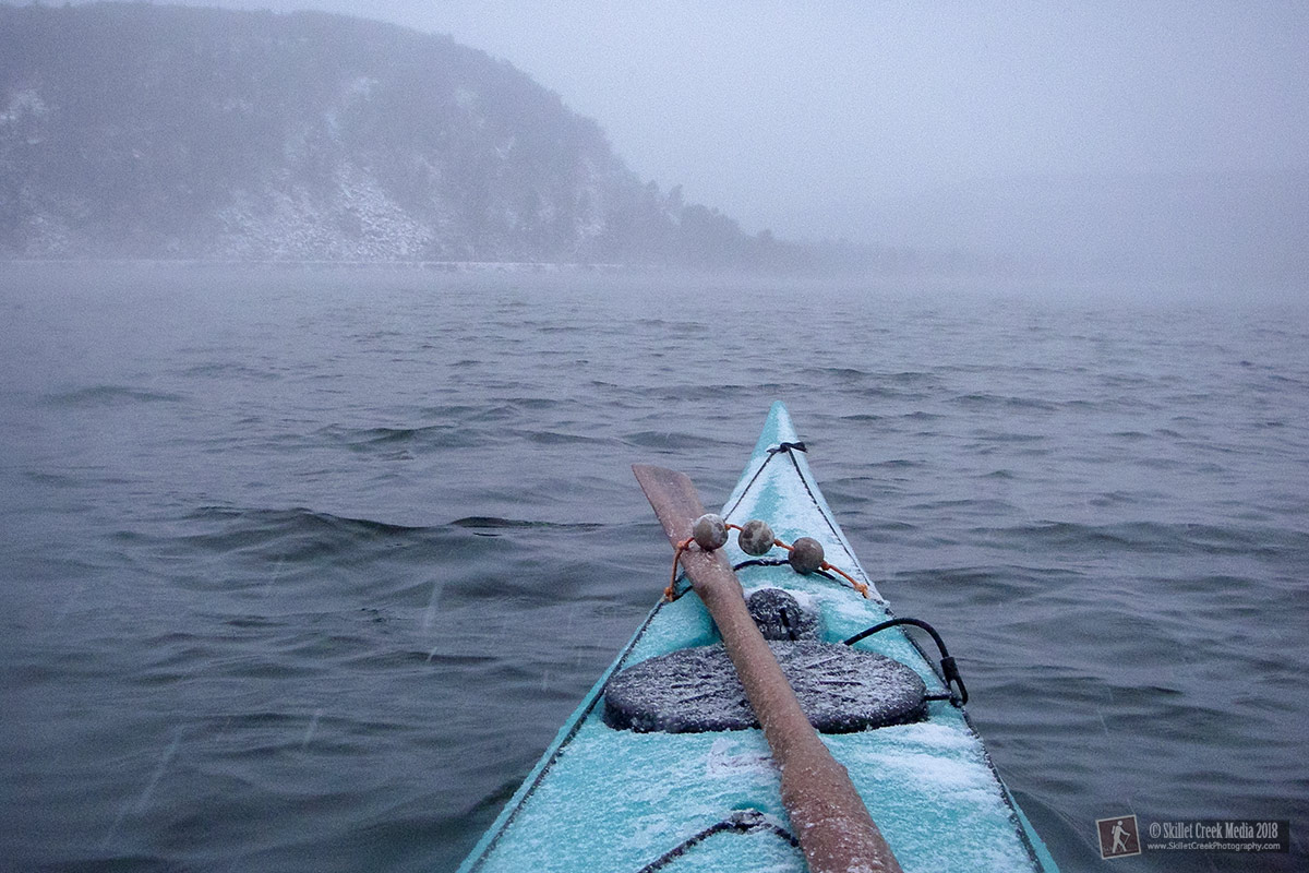Kayaking Devil's Lake in January