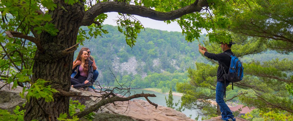 A photo op at first overlook on the East Bluff Trail.