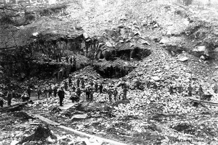 Historic Photo of quarry workers at Devil's Lake State Park