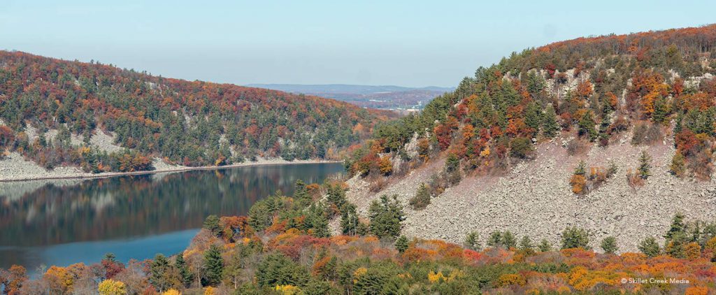 Devil's Lake's talus fields seen from the South Bluff.