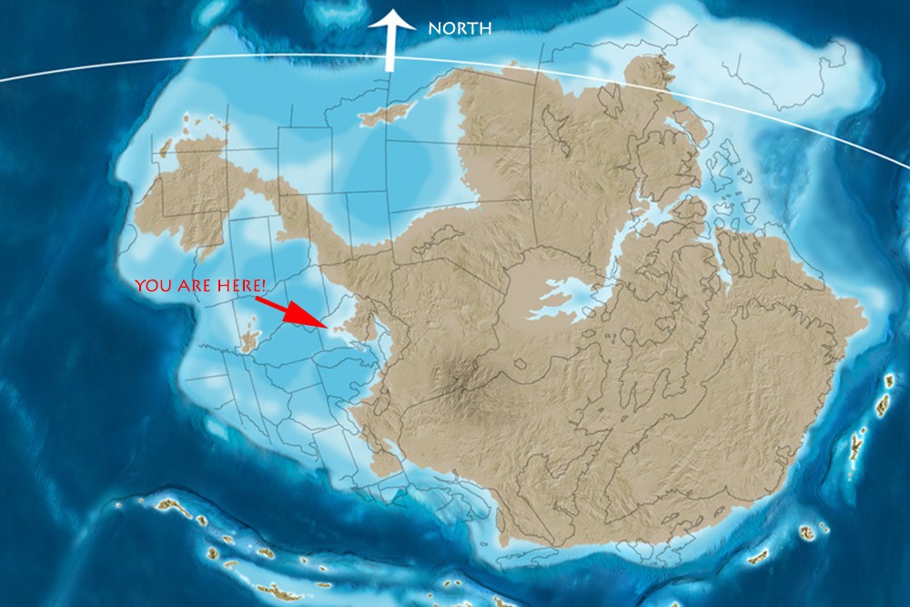 (Map is modified from Paleogeography and Geologic Evolution of North America, by Ron Blakey.