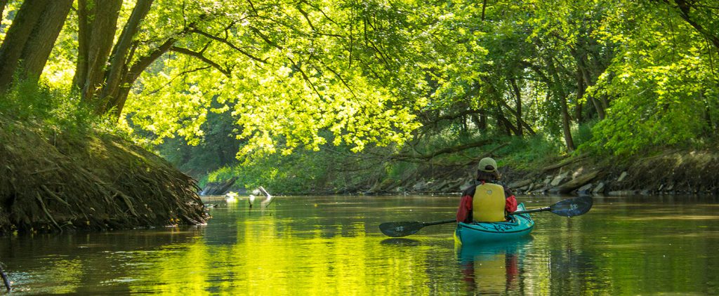 Kayaking on the Baraboo River