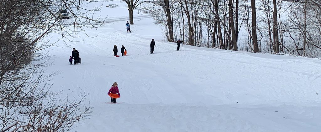 Sledding at Devil's Lake State Park