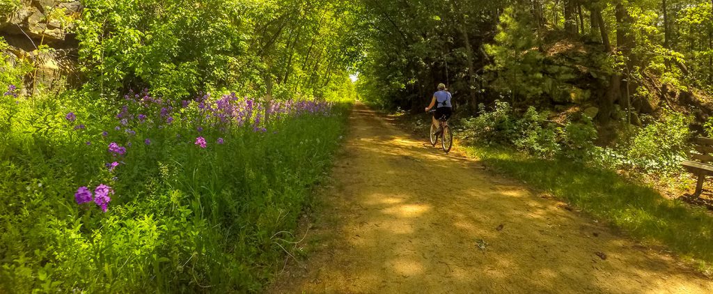 Rider on the 400 State Bike Trail