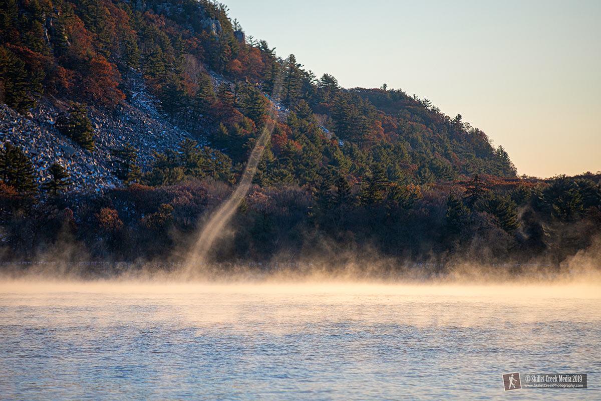 Fog Funnel Over Devil's Lake