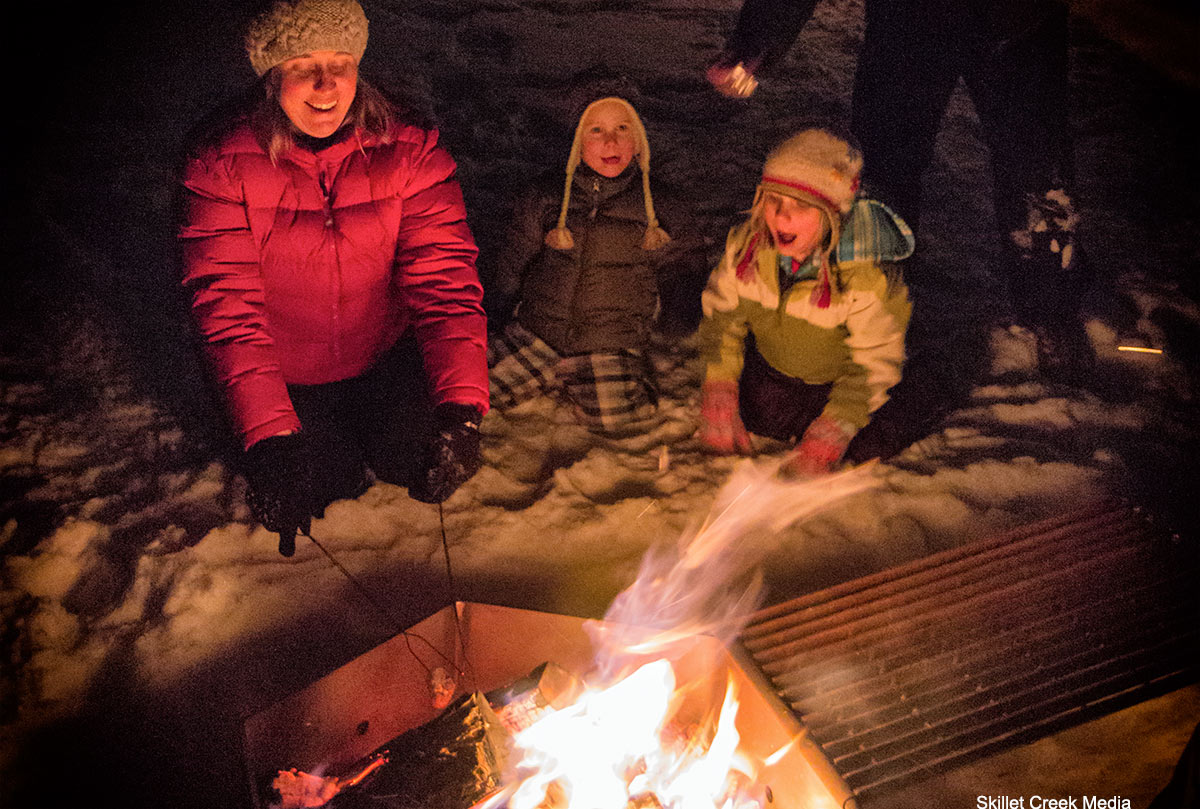 Family at the fire, Devil's Lake State Park