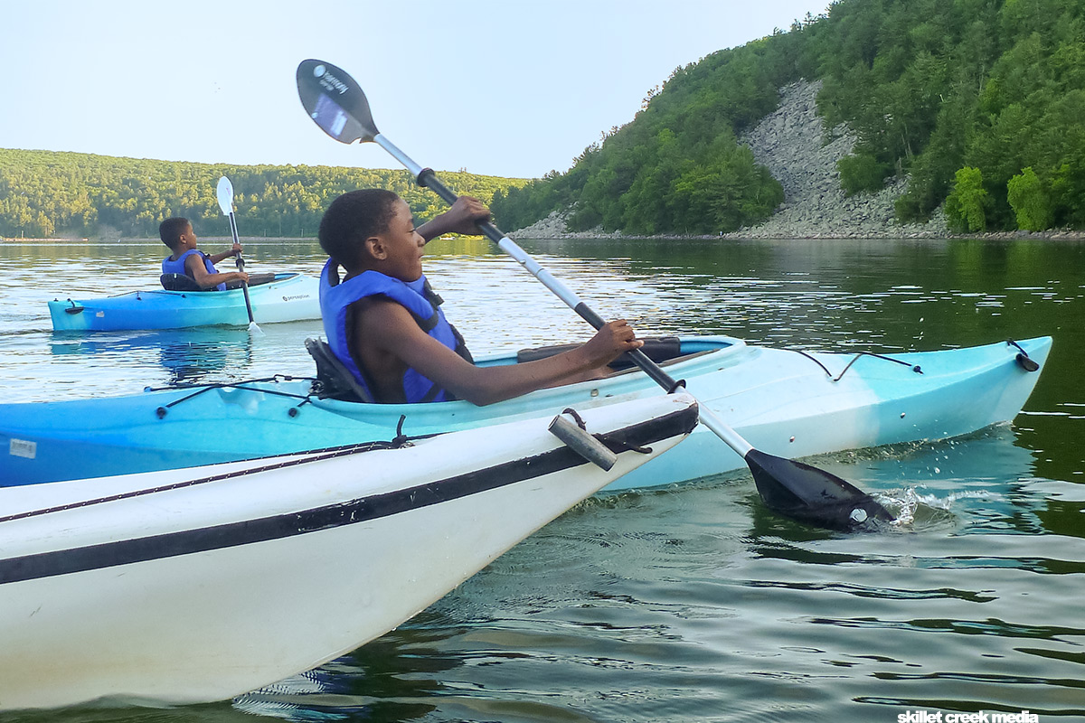 Boys in Kayaks