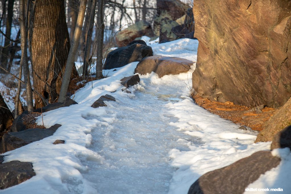 Ice on Balanced Rock Trail