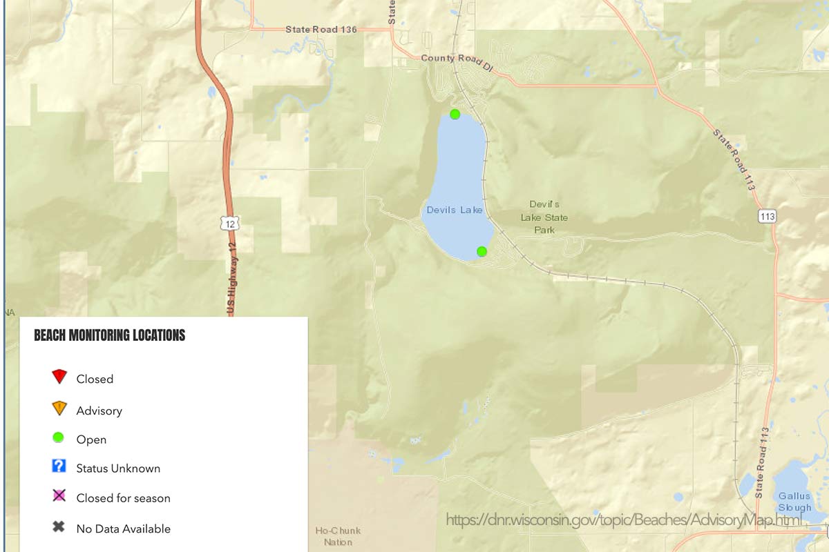 Devil's Lake Water Quality Map