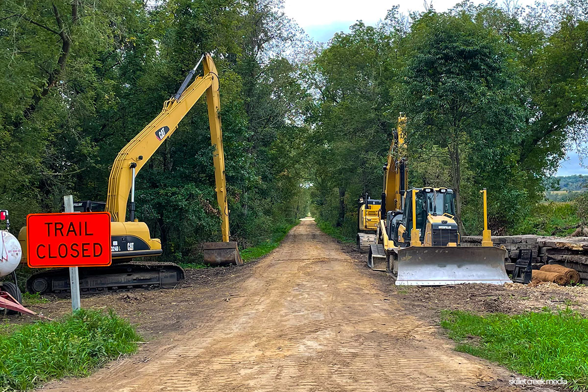 Repairs on the Elroy-Sparta State Bike Trail