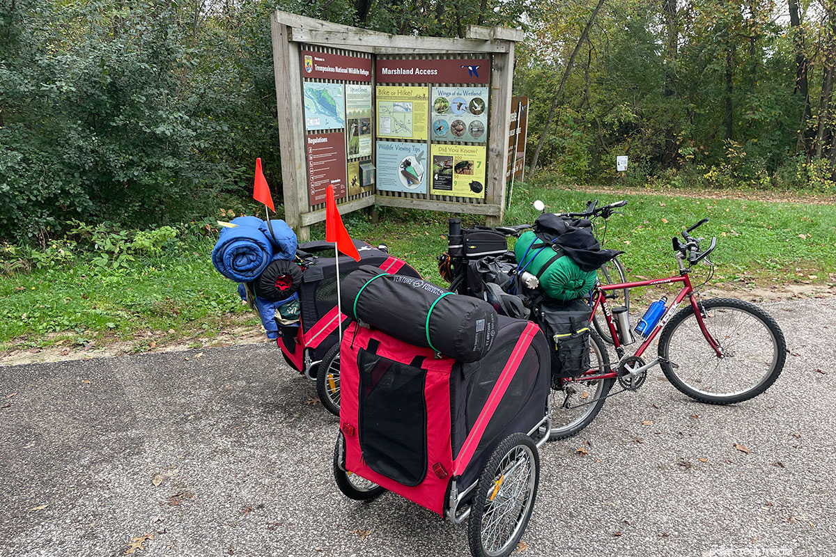 Bikes at the Marshland access great river state trail