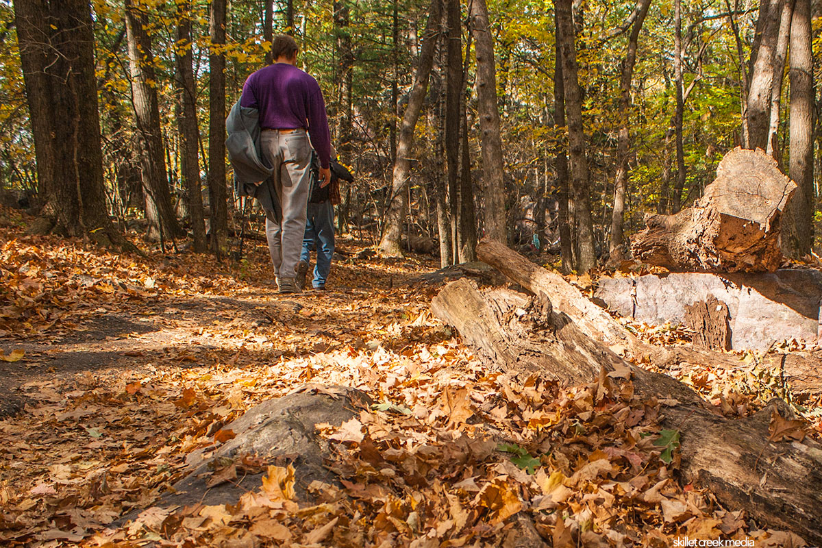 Fall Hikers at Devil's Lake