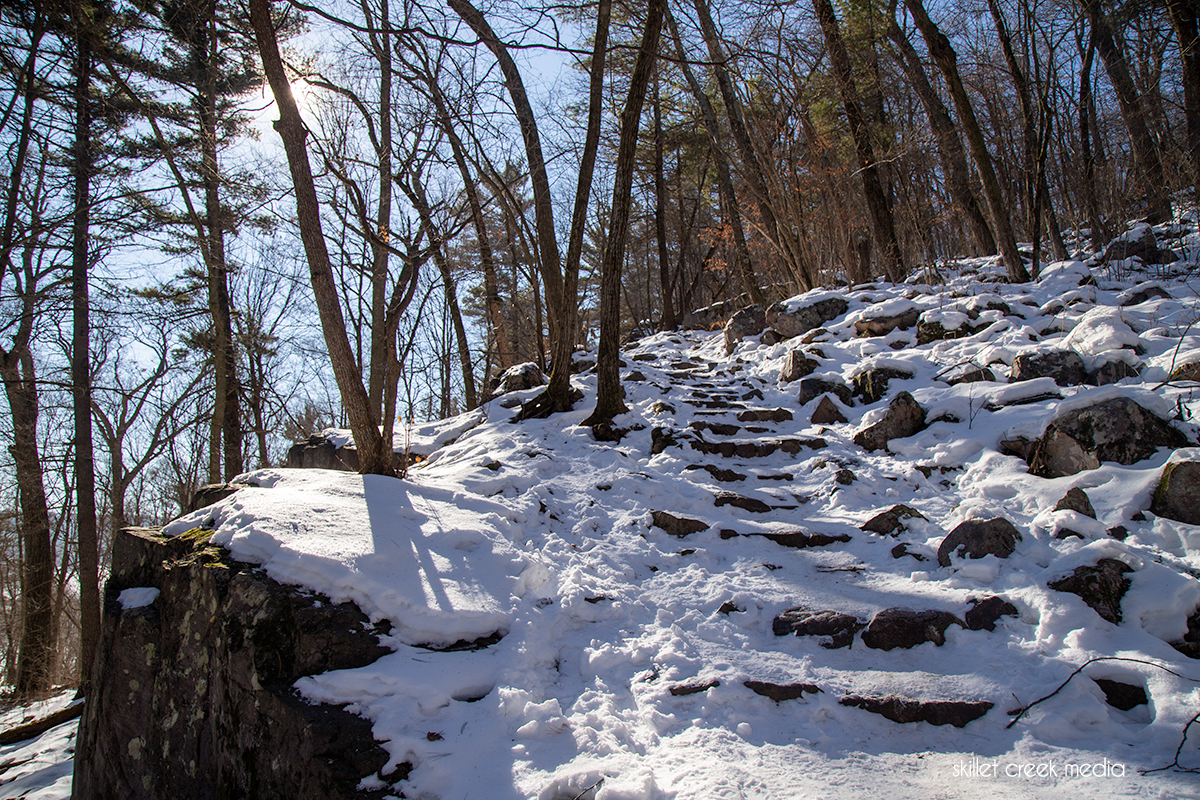 Ice Covered West Bluff Staircase