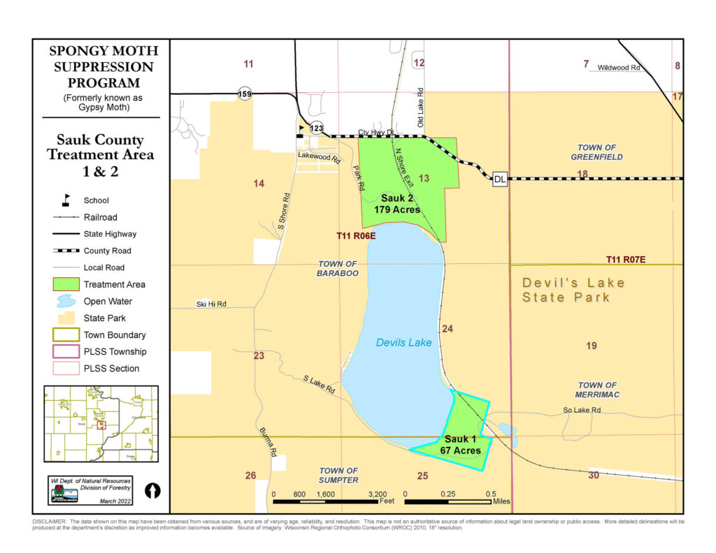 Spongy moth suppression treatment map