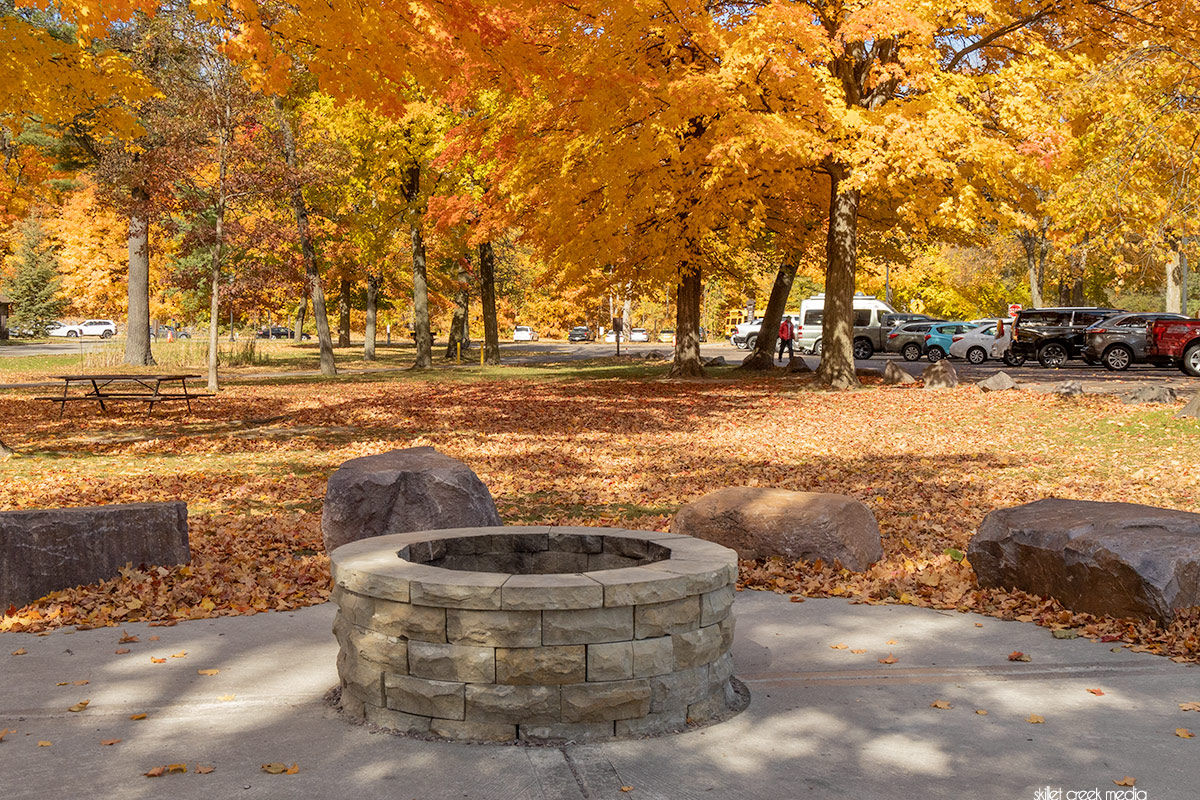 Fall Color around the firepit on north shore.