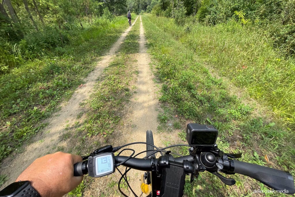 Trail has rough surface.