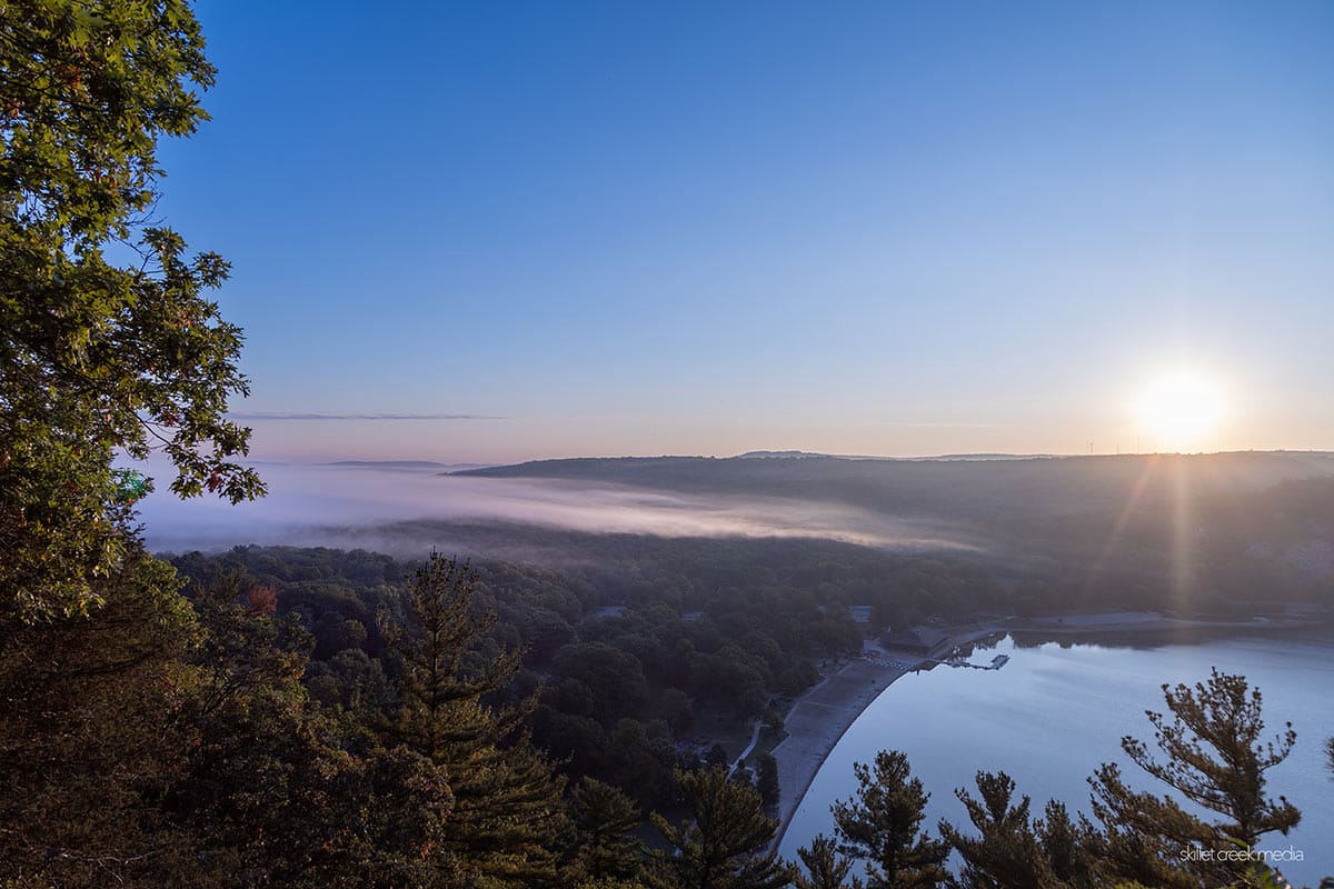 Fog over Devil's Lake, Sept 18, 2023