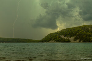 Lightning strike over the South Bluff. Devil's Lake State Park