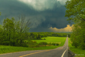 Storm over Devil's Lake's Steinke Basin